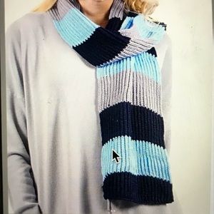 Scarf 57” Color Block Sweater-Scarf/Navy